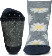 Ewers antislip sokken Stoppi bloemenprint grijs