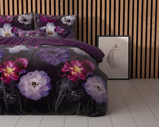 Housse de couette Sleeptime Magic Flower - 140 x 200/220 + 1 taie d'oreiller 60 x 70 cm - Violet