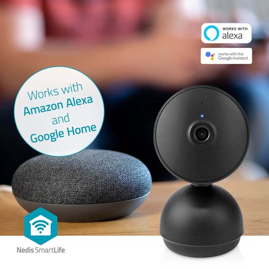 Nedis SmartLife Camera voor Binnen - Wi-Fi - Full HD 1080p - Pan tilt - Cloud Opslag (optioneel) / microSD (niet inbegrepen) / Onvif - Met bewegingssensor - Nachtzicht - Zwart van Nedis — afbeelding 4