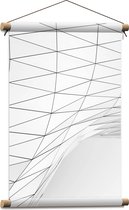 Textielposter - Abstract Figuur van Witte Geometrische Platen - 40x60 cm Foto op Textiel