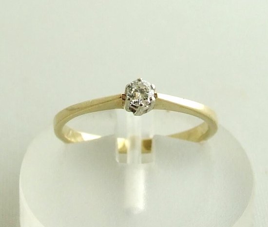 Geel gouden briljant geslepen diamanten ring | bol.com