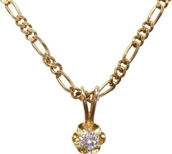 Gouden ketting met diamant hanger | bol.com