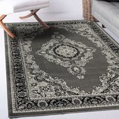 Flycarpets Klassiek Grijs / Zwart Vloerkleed Skazar - Oosters motief - Perzisch Tapijt - 280x380 cm