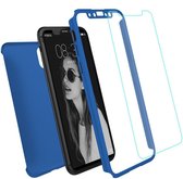 Apple iPhone XS Max Full Cover Hard Case met Tempered Glass Blauw