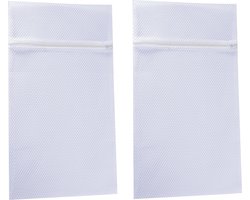 MSV Waszak voor kwetsbare kleding wasgoed/waszak - 2x - wit - XL size - 60 x 90 cm