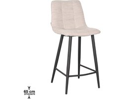 LABEL51 Jelt Barkruk - Naturel - Stof - Laag - Kruk -