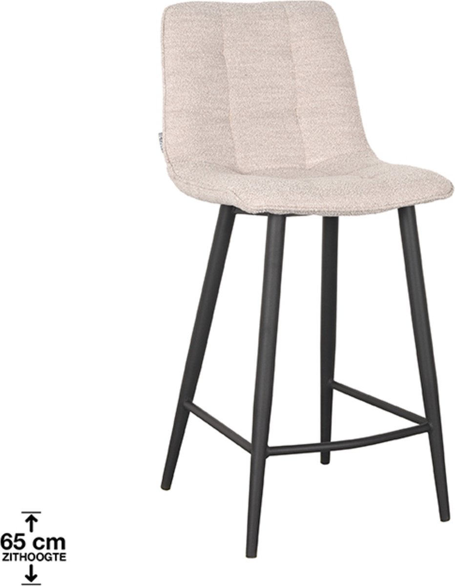 LABEL51 Jelt Barkruk - Naturel - Stof - Laag - Kruk
