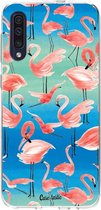 Casetastic Samsung Galaxy A50 (2019) Hoesje - Softcover Hoesje met Design - Flamingo Vibe Print