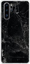 Casetastic Huawei P30 Pro Hoesje - Softcover Hoesje met Design - Black Marble Print