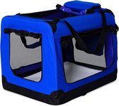 Hondentransportbox, hondentas, hondenbox, opvouwbare tas voor kleine dieren, (S) 50 x 34 x 36 cm, blauw