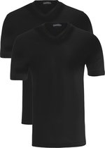 Schiesser American T-shirts V-hals 2-pack - zwart -  Maat M