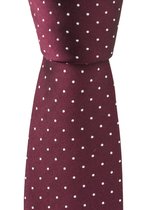 OLYMP smalle stropdas - bordeaux rood met wit gestipt -  Maat: One size