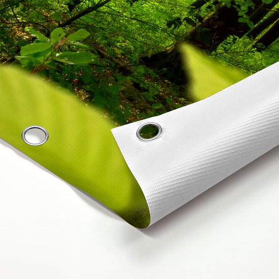 Gars Poster de Jardin Route Entourée d' Arbres dans la Forêt - 120x180 cm - Toile Jardin - Décoration de jardin - Décoration murale Extérieure - Tableau Jardin