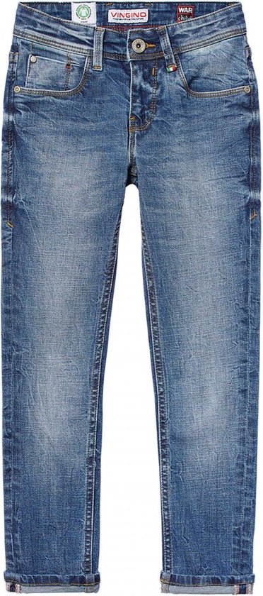 Vingino Jongens War Child collectie Jeans - Mid Blue Wash - Maat 128 |  bol.com