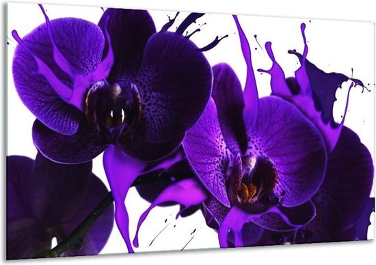 Canvas schilderij Orchidee | Paars, Blauw, Wit | | F004151