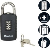 Masterlock Hangslot - Uniek slot - Slot met cijfercombinatie én sleutel - Cijferslot - Hangslot - 656EURDBLK