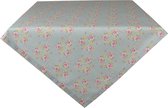 HAES DECO - Nappe Carrée - dimension 150x150 cm - coloris Grijs / Rose / Vert - à partir de 100% Katoen - Collection: Cheerful Birdie - Nappe, Linge de table, Textiles de table