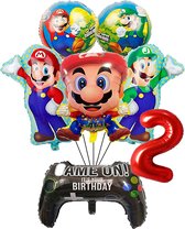Ensemble de ballons Super Mario - 60x44cm - Ballon aluminium - Super Mario - Luigi - Jeu - Gaming - Playstation - Xbox- Soirée à thème - 2 ans - Anniversaire - Ballons - Décoration - Ballon hélium