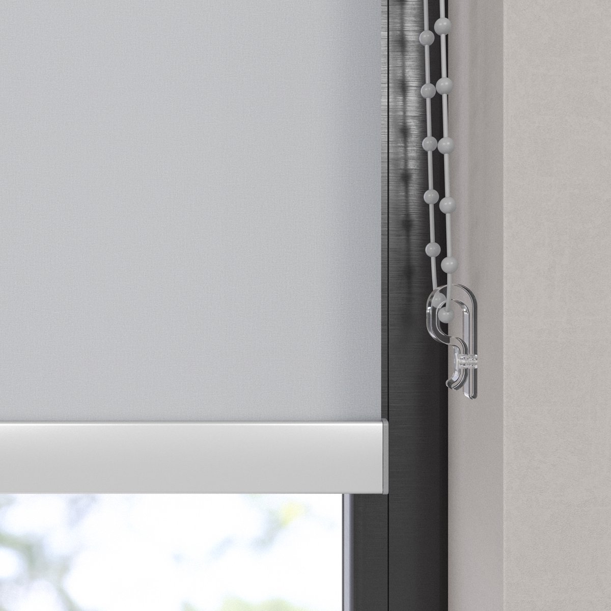 Dutchblinds Rolgordijn - lichtdoorlatend - Licht Grijs - 60x275cm - Raamdecoratie op maat