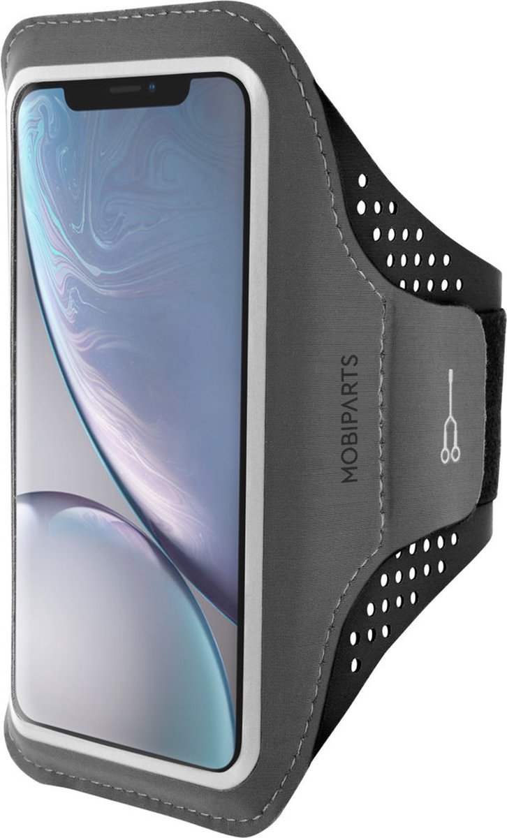 Hardloop Sportarmband geschikt voor Apple iPhone XR Zwart Mobiparts