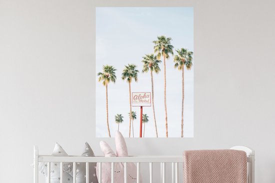 Muurstickers - Sticker Folie - Palmbomen - Zomer - Natuur - Lucht - 60x80 cm - Plakfolie - Muurstickers Kinderkamer - Zelfklevend Behang - Zelfklevend behangpapier - Stickerfolie