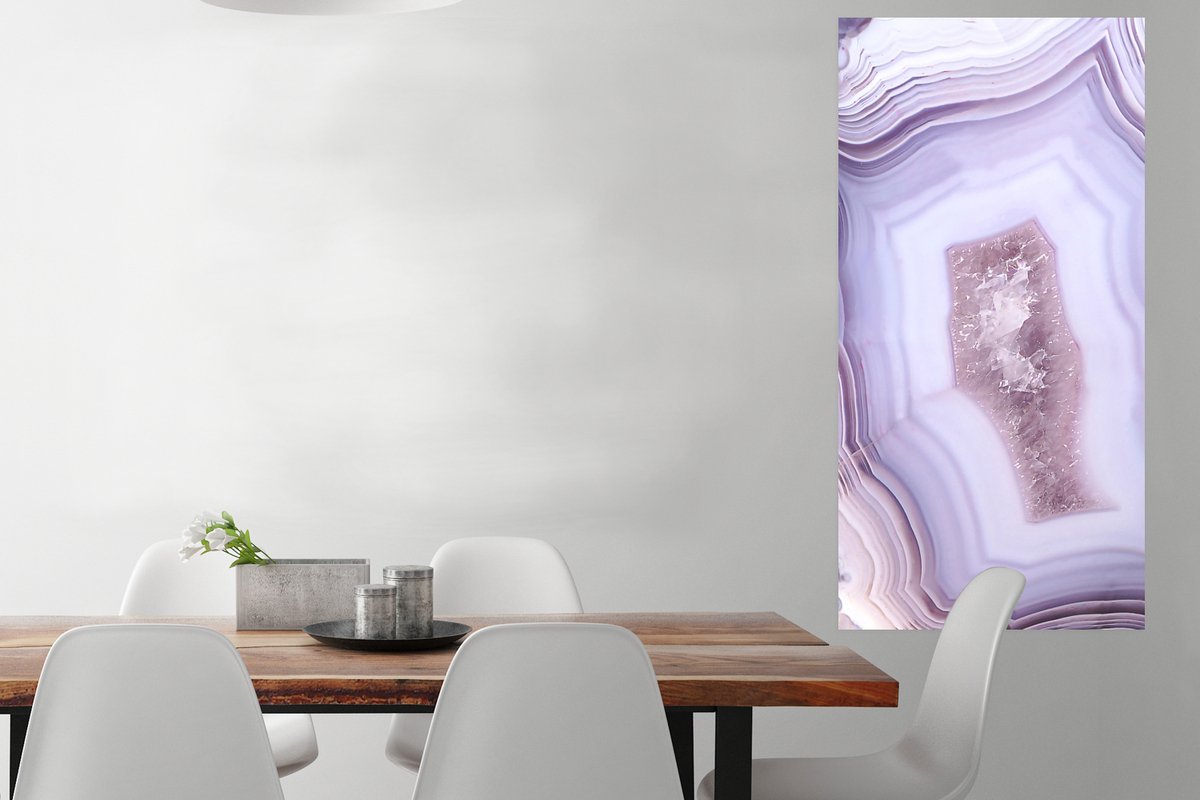 Poster Abstract - Geode - Roze - Edelsteen - 60x120 cm