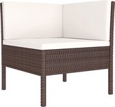 vidaXL - 12-delige - Loungeset - met - kussens - poly - rattan - bruin