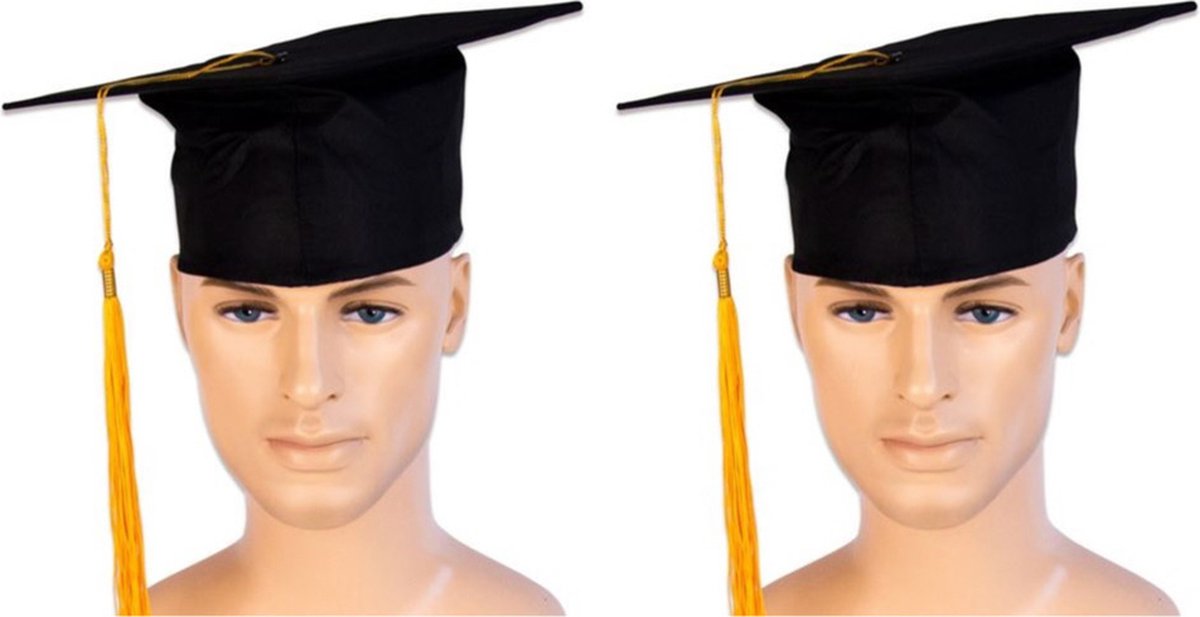 Afstudeer hoed geslaagd zwart met gouden kwast voor volwassenen - Examen  diploma... | bol.com