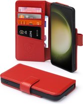 Samsung Galaxy S23 Ultra Hoesje - Luxe MobyDefend Wallet Bookcase - Rood - GSM Hoesje - Telefoonhoesje Geschikt Voor Samsung Galaxy S23 Ultra