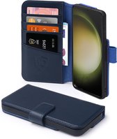Samsung Galaxy S23 Ultra Hoesje - Luxe MobyDefend Wallet Bookcase - Blauw - GSM Hoesje - Telefoonhoesje Geschikt Voor Samsung Galaxy S23 Ultra