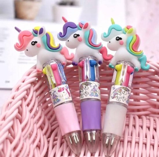 Akyol - Unicorn Pen - verschillende kleuren -mini unicorn pen - Eenhoorn - regenboog - kleurenpen - pen - 1 stuks- kinderpen -eenhoornpen -unicorn balpen -unicorn balpen met met kleurtjes- unicorn gift -unicorn cadeau- eenhoorn cadeau -magische pen u