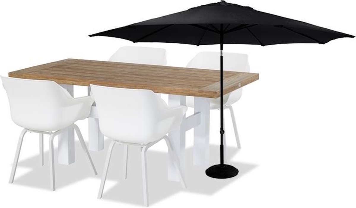 Hartman Sophie Yasmani Tafel 180 Cm + 4 Element Stoelen Wit