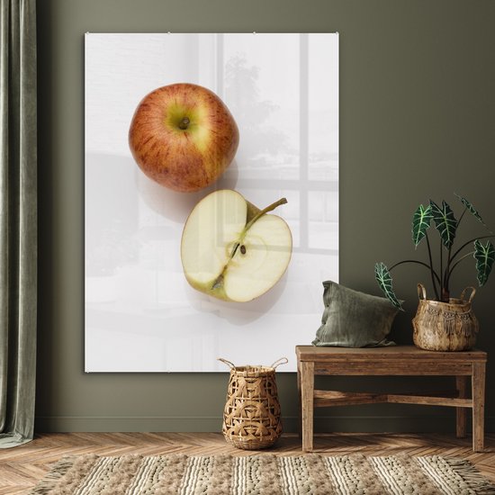 Plexiglas pomme pleine et coupée en deux 120x160 cm - Tirage photo sur Glas (décoration murale plexiglas) XXL / Groot format!
