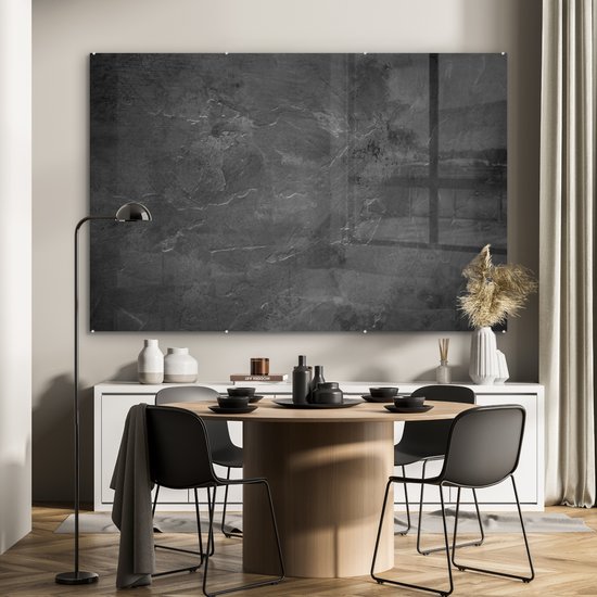 MuchoWow® Peinture sur verre 150x100 cm - Peinture verre acrylique - Structure - Ciment - Béton - Grijs - Vintage - Photo sur verre - Peintures