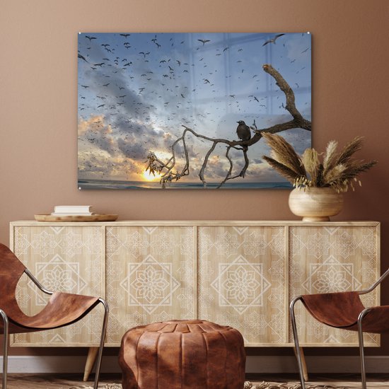 Peinture sur Verre - Vogel sur Branche - 120x80 cm - Peintures sur Verre Peintures - Photo sur Glas