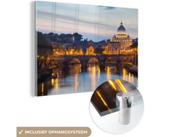 MuchoWow® Glasschilderij 180x120 cm - Schilderij acrylglas - De Sint-Pietersbasiliek in Italië - Foto op glas - Schilderijen