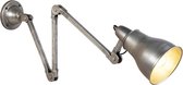 QAZQA mersey - Industriele Wandlamp met flexarm voor binnen - 1 lichts - L 635 mm - Grijs - Industrieel -  Woonkamer | Slaapkamer | Keuken