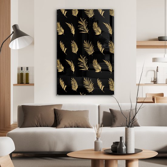 Peintures sur verre - Tropical - Or - Feuille - 60x90 cm - Peintures Plexiglas