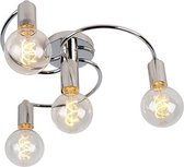 QAZQA facil cl - Art Deco Plafondlamp - 4 lichts - Ø 450 mm - Chroom - Woonkamer | Slaapkamer | Keuken
