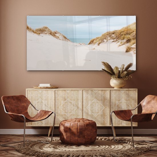 Peinture sur verre - Mer derrière les dunes - 160x80 cm - Peintures sur Verre Peintures - Photo sur Glas