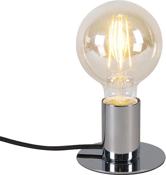 QAZQA facil - Design Tafellamp - 1 lichts - H 70 mm - Chroom - Woonkamer | Slaapkamer | Keuken