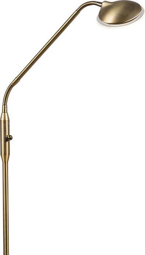 QAZQA eva - Lampe de lecture sur pied - 1 lumière - H 1580 mm - Bronze
