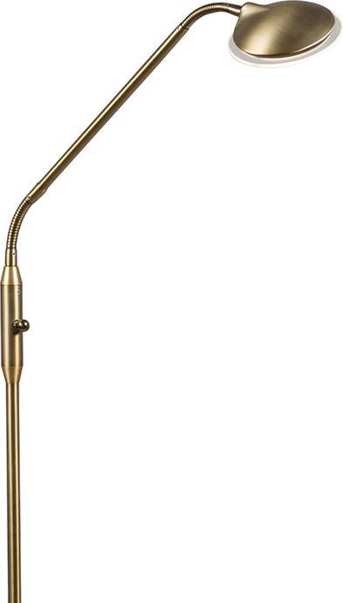 Bol.com QAZQA eva - Moderne Dimbare LED Staande leeslamp met Dimmer - 1 lichts - H 1490 mm - Brons - Woonkamer | Slaapkamer aanbieding