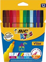 Visa fijne kleurstiften lijndikte: 1 6 mm diverse kleuren 12stuks