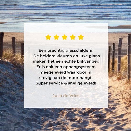 MuchoWow® Tableau sur Verre - Plage - Mer - Nederland - Dunes - Soleil - 20x20 cm - Décoration de Plage - Peintures sur Verre Acrylique - Photo sur Glas