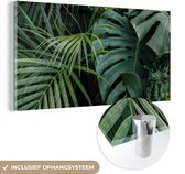 MuchoWow® Glasschilderij 40x20 cm - Schilderij acrylglas - Planten - Jungle - Bladeren - Tropisch - Foto op glas - Schilderijen