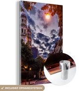 La lune brille sur une rue du célèbre plexiglas de Buenos Aires 80x120 cm - Tirage photo sur Glas (décoration murale en plexiglas)