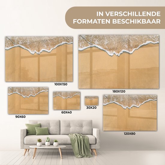 MuchoWow® Peinture sur verre 120x80 cm - Peinture sur verre acrylique - Plage - Été - Mer - Photo sur verre - Peintures