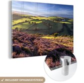 MuchoWow® Glasschilderij 30x20 cm - Schilderij acrylglas - Het herfstlandschap van het Nationaal park Exmoor in Engeland - Foto op glas - Schilderijen