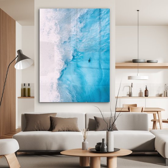 MuchoWow® Peinture sur verre 120x160 cm - Peinture sur verre acrylique - Animaux - Mer - Mousse - Photo sur verre - Peintures